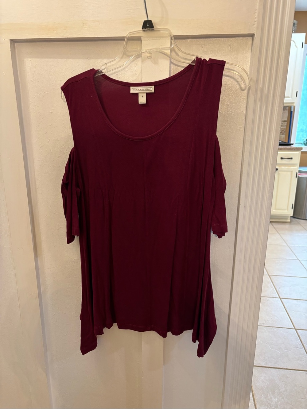 Dana Buchman Burgundy Cold Shoulder
